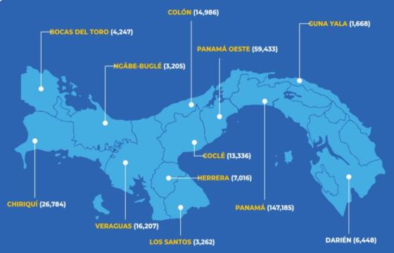 Mapa Covid-19 en Panamá
