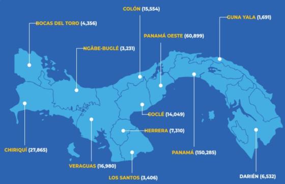 Mapa de Covid-19 en Panamá