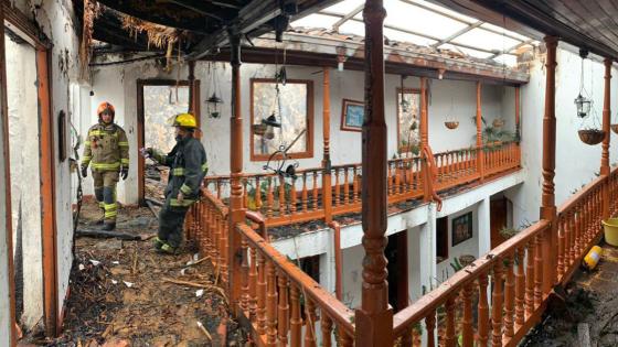 Globo incendió casa cural de San Antonio del Prado, Medellín