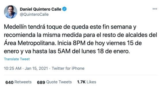 Toque de queda Medellín