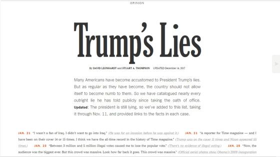 Trump's Lies, del New York Times