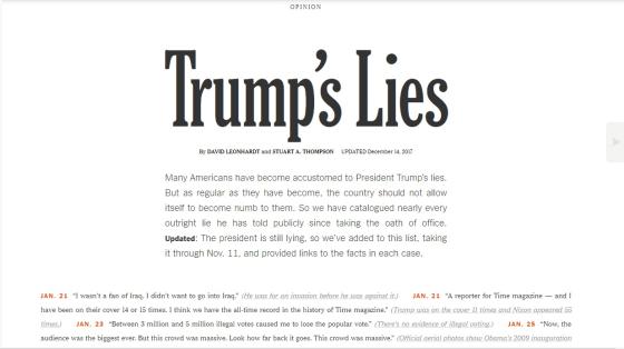 Trump's Lies, del New York Times Trump's Lies, del New York Times
