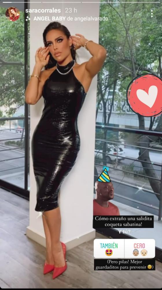 Sara Corrales descrestó con un vestido de cuero a sus seguidores Sara Corrales descrestó con un vestido de cuero a sus seguidores