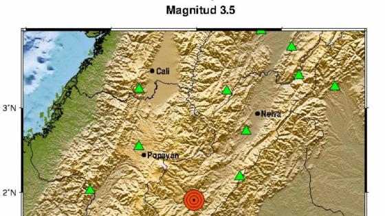 Reportan sismo de 3.5 de magnitud en Pitalito, Huila