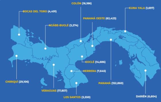 Mapa Covid-19 en Panamá