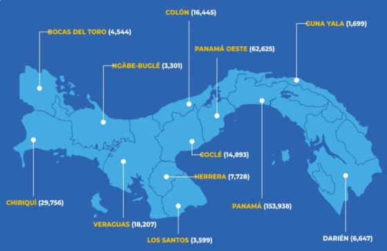 Mapa Covid-19 en Panamá