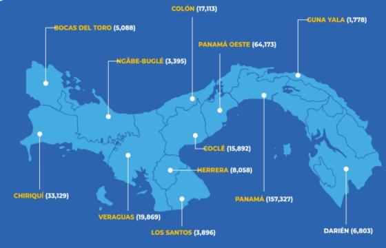 Mapa Covid-19 en Panamá