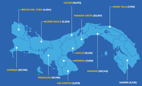 Mapa Covid-19 en Panamá