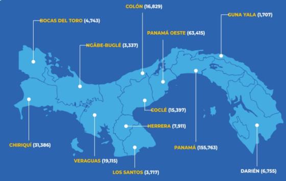 Mapa Covid-19 en Panamá