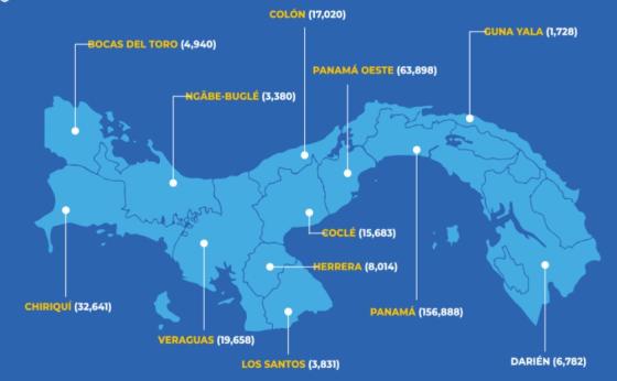 Mapa Covid-19 en Panamá