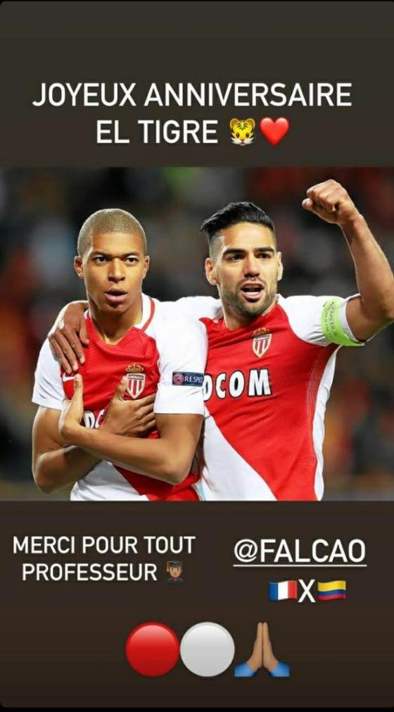 Elogios a Falcao García de Kylian Mbappé