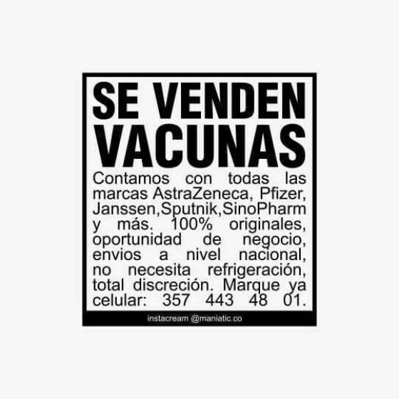 Se venden vacunas