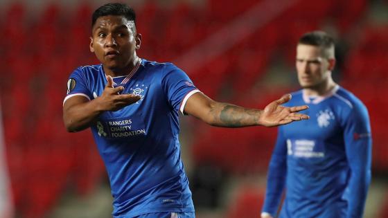 Alfredo Morelos Glasgow Rangers vs Slavia Praga Alfredo Morelos Glasgow Rangers vs Slavia Praga