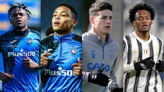 Duván Zapata, Luis Muriel, James Rodríguez, Juan Cuadrado