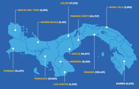 Mapa Covid-19 en Panamá