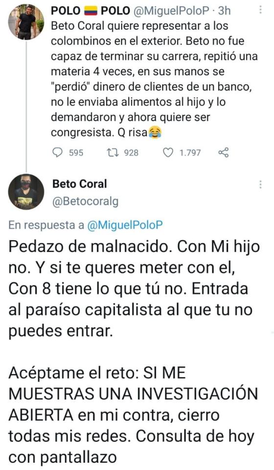 Miguel Polo Polo y Beto Coral se sacan los trapitos al sol Miguel Polo Polo y Beto Coral se sacan los trapitos al sol