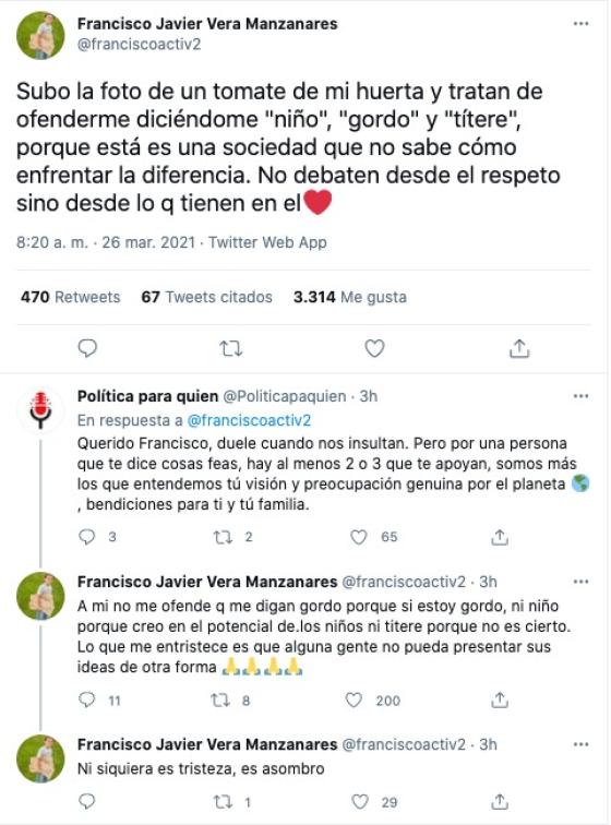 Ataques a Francisco Vera en redes sociales