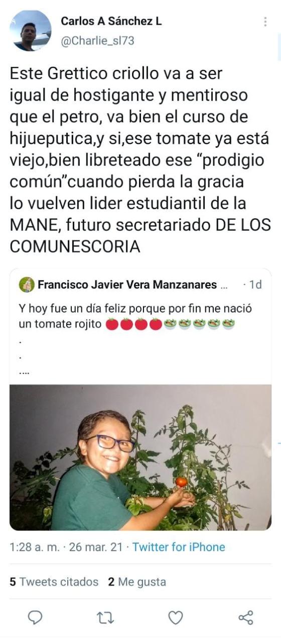 Ataques a Francisco Vera en redes sociales