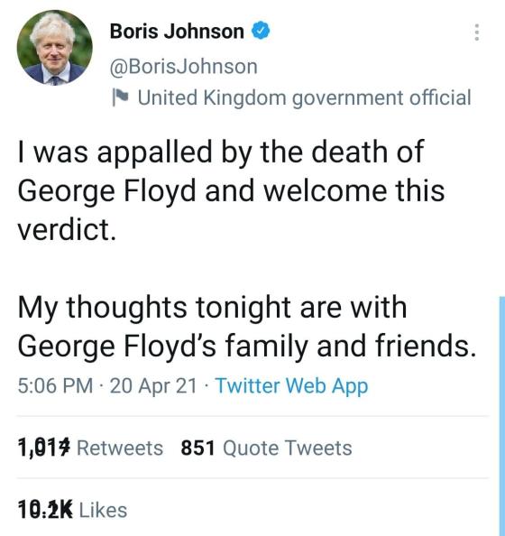 Boris Johnson sobre Floyd