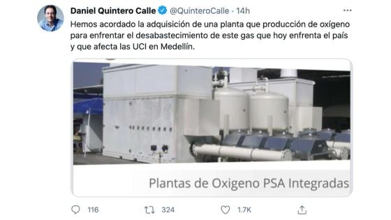 Planta de producción de oxigeno Medellín
