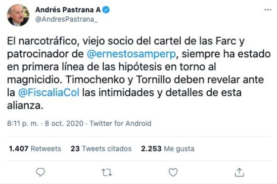 Pelea entre Andrés Pastrana y Ernesto Samper Pizano Pelea entre Andrés Pastrana y Ernesto Samper Pizano