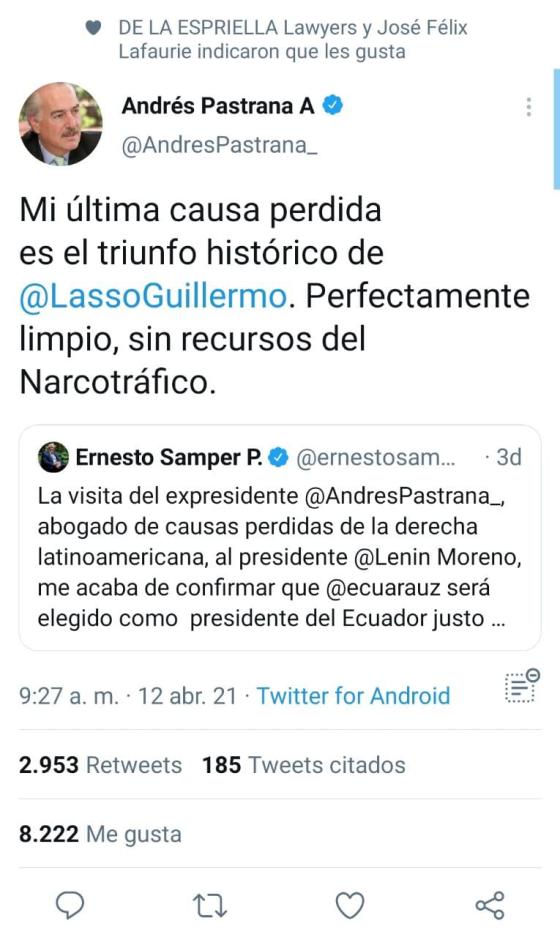 Pelea entre Andrés Pastrana y Ernesto Samper