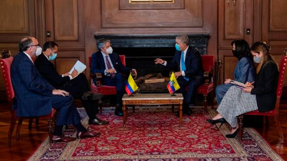 Duque recibió al presidente electo de Ecuador Guillermo Lasso