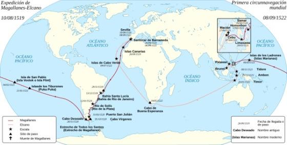 Magallanes y su estrecho - Primer cruce del mismo 1