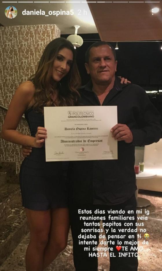 Mensaje de Daniela Ospina a su padre