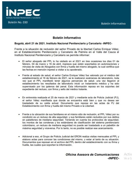 ¿Por qué Carlos Enrique Vélez frenó su colaboración en el caso de Diego Cadena? ¿Por qué Carlos Enrique Vélez frenó su colaboración en el caso de Diego Cadena?