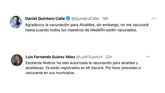 Daniel Quintero no se vacunará contra el Covid-19 por ahora Daniel Quintero no se vacunará contra el Covid-19 por ahora
