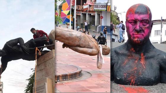 ¿Cuáles fueron las estatuas derribadas durante el Paro Nacional?