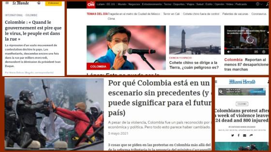 MEDIOS INTERNACIONALES SOBRE PROTESTAS EN COLOMBIA
