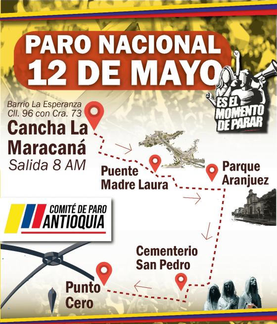Puntos de concentración en Medellín 12 de mayo Puntos de concentración en Medellín 12 de mayo