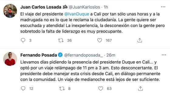 Críticas por viaje relámpago de Iván Duque a Cali Críticas por viaje relámpago de Iván Duque a Cali