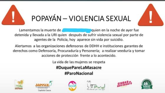 abuso sexual por parte de policías en Popayán Joven se suicidó tras presunto abuso sexual por parte de policías en Popayán