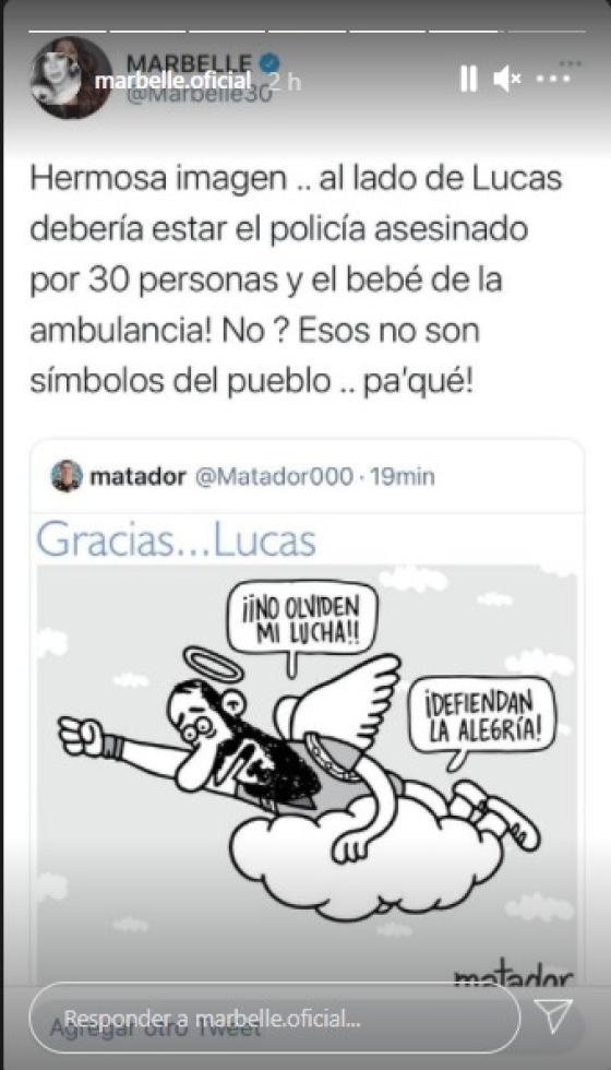 El comentario de Marbelle a caricatura sobre Lucas Villa El comentario de Marbelle a caricatura sobre Lucas Villa