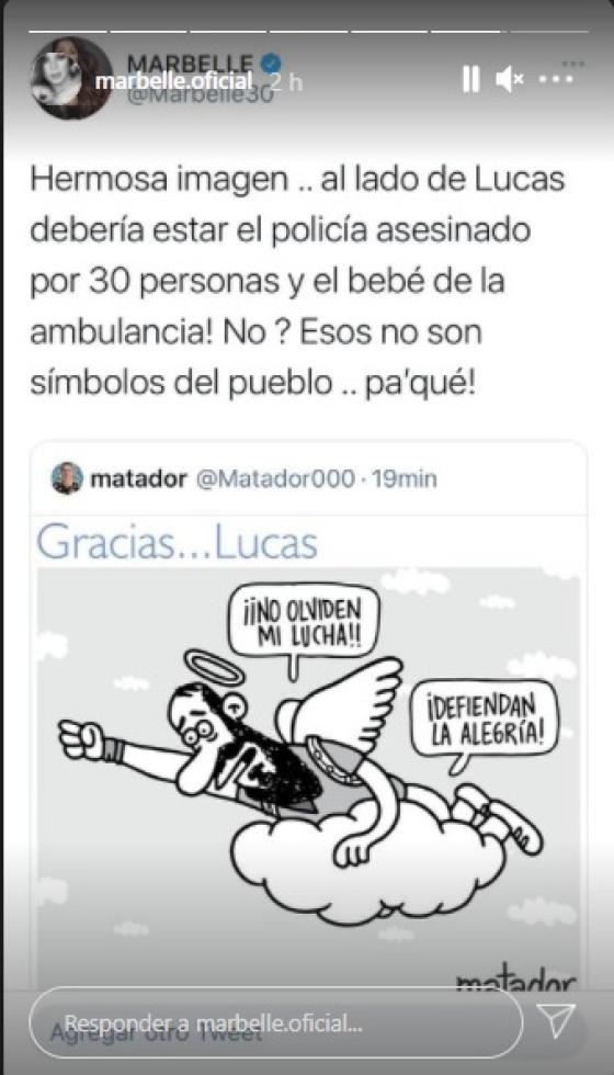 El comentario de Marbelle a caricatura sobre Lucas Villa