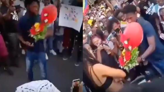 Joven declaró su amor en marcha del paro nacional y fue rechazado Joven declaró su amor en marcha del paro nacional y fue rechazado