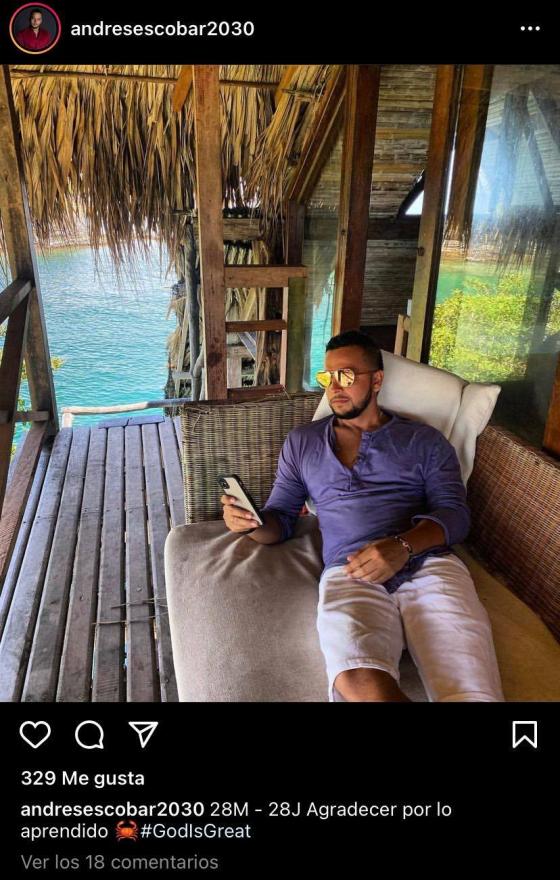 Andrés Escobar compartió sus vacaciones en Miami en sus redes sociales. Andrés Escobar en Miami