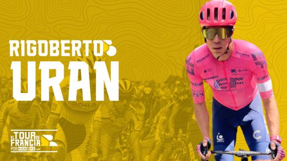 Rigoberto Urán en el EF por la general en el Tour de Francia 