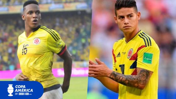 Yerry Mina y James Rodríguez Yerry Mina y James Rodríguez