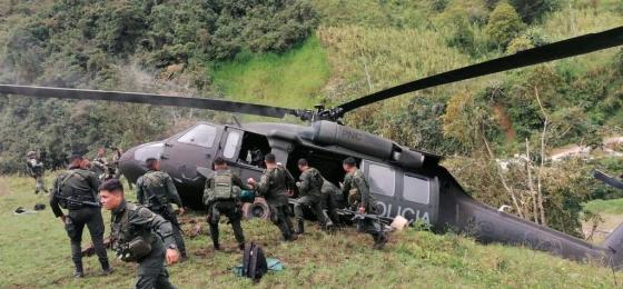 Susto por aterrizaje forzoso de helicóptero de la Policía en Ituango