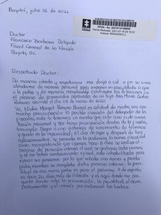"¿Y mi dolor qué?": mamá de Ana María Castro tras dilaciones en el caso "¿Y mi dolor qué?": mamá de Ana María Castro tras dilaciones en el caso