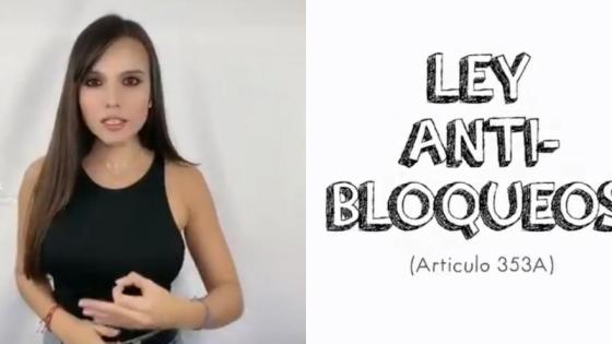 Natalia Bedoya buscará cárcel para quienes bloqueen vías Natalia Bedoya buscará cárcel para quienes bloqueen vías