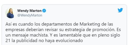 Otra usuaria asegura que la publicidad debería modernizarse. Tuitera asegura que foto de Tramontina es machista.