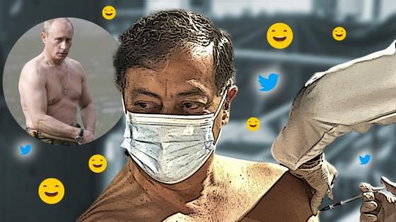 Gustavo Petro vacunándose sin camisa fue comparado con Vladimir Putin. 