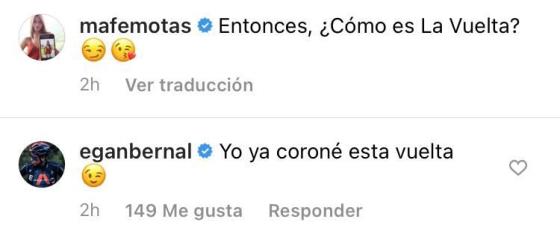 El mensaje subido de tono de Egan Bernal a su novia