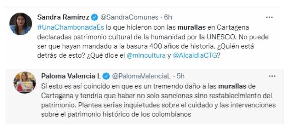 Reacciones políticas a las obras en Cartagena.