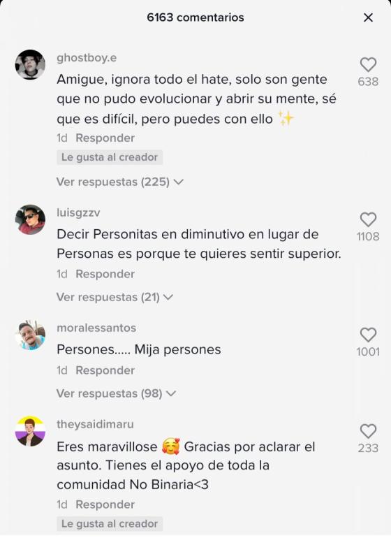 Tuits a Andra Milla, la chica que pidió ser llamada compañere. Tuits en apoyo a la chica de compañere.
